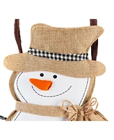 Evergreen Snowman Burlap Door Decor, 13.50x17.50"H