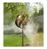 Evergreen 85.5"H Misting Wind Spinner, Copper Sphere