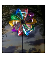 Evergreen 75" Led Solar Flower Wind Spinner