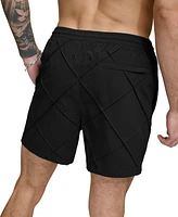 Dkny Men's Diamond Pintuck Performance 5" Volley Shorts