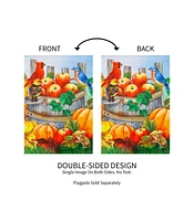 Evergreen Apples and Pumpkins Garden Suede Flag