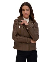 Salla smooth Asymmetrical lamb Women's leather moto jacket