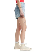 Levi's Women's Cotton High-Rise Double Button Mom Shorts