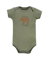 Hudson Baby Boys Unisex Cotton Bodysuits, Forest Deer 3-Pack