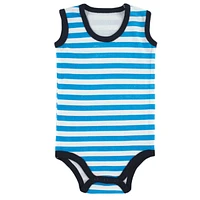 Luvable Friends Baby Boys Cotton Sleeveless Bodysuits 5pk, Crab, 12-18 Months