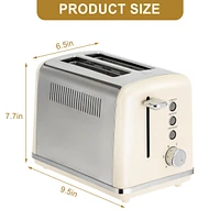 Sugift 2-Slice Stainless Steel Toaster with 6 Level