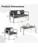 Gymax 4 Pieces Patio Furniture Set Conversation Set Patio Furniture Outdoor Conversation Set