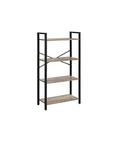 Slickblue 4-Tier Bookcase with Steel Frame Durable and Modern Storage Solution