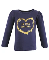 Hudson Baby Toddler Girls Long Sleeve T-Shirts, Be Kind