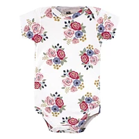 Hudson Baby Girls Cotton Bodysuits World, 9-12 Months