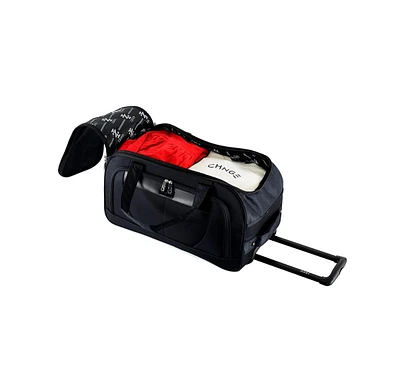 Izod Carol Nylon Soft shell Lightweight Duffel 360 Dual Spinning Wheels Combo Lock 4 Piece Tylley Bag Set