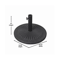 Emma+Oliver Keegan 19.25" Diameter Universal Sunburst Pattern Cement Patio Umbrella Base With Weatherproof Plastic Polymer Coating