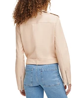 Levi's Women's Faux-Leather Belted Hem Moto Jacket