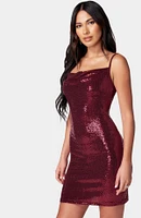 bebe Women's Disco Dot Mini Slip Dress