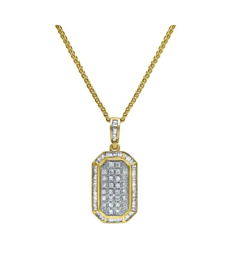 LuvMyJewelry Regent Tag Natural Baguette Cut Diamond Pendant (0.9 cttw) in 14k Yellow Gold for Women & Men