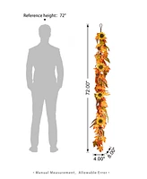 Glitzhome 6ft Fall Maple Leaf and Sunflower Garland