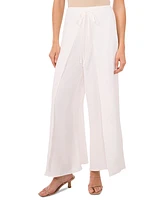 CeCe Women's Overlap Tie Front Wide Leg Soft Pants