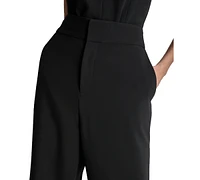 Dkny Women's High-Waist Front-Zip Wide-Leg Pants