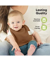 KeaBabies 8pk Organic Quin Baby Bibs for Drooling and Teething, Cotton Drool Bibs, Newborn Boys, Girls
