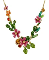 Betsey Johnson Faux Stone Tropical Flower Bib Necklace