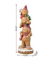 Glitzhome 29.25"H Christmas Mgo Stacked Gingerbread Man Porch Decor