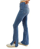 Free People Women's Level Up Mid-Rise Slit Bootcut Jeans