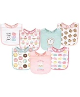 Hudson Baby Infant Girl Cotton Bibs, Sweetest Cupcake, One Size