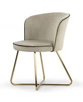 Glamour Home 28.5" Anila Velvet, Metal Dining Chair, Set of 2