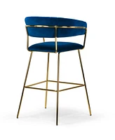 Glamour Home 30" Anya Fabric, Metal Barstool, Set of 2