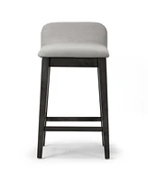 Glamour Home 25" Atia Rubberwood, Fabric Counter Height Stool