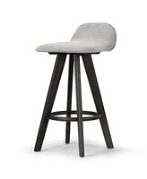 Glamour Home 25.98" Asta Rubberwood, Fabric Counter Height Stool, Set of 2