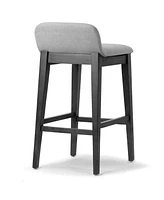 Glamour Home 28.9" Atia Rubberwood, Fabric Counter Height Stool