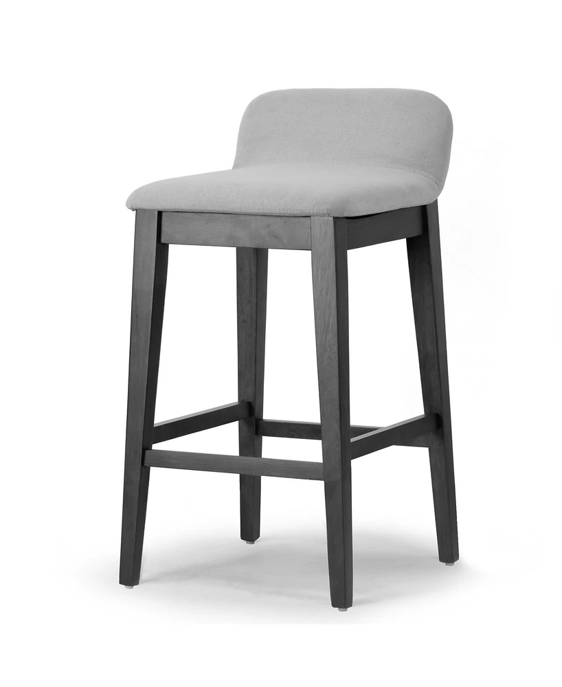 Glamour Home 28.9" Atia Rubberwood, Fabric Counter Height Stool