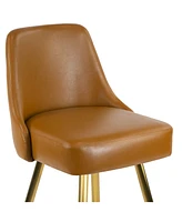 Glamour Home 25.75" Auren Polyester, Metal Counter Height Stool, Set of 2