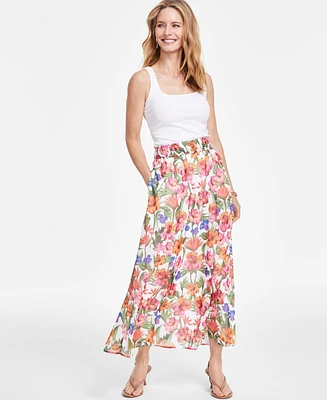 I.n.c. International Concepts Women's Floral-Print Pull-On Flared Maxi Skirt, Created for Macy's