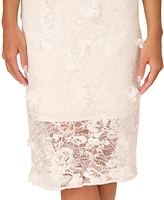 Adrianna Papell Women's Embellished-Strap Lace Sheath Dress