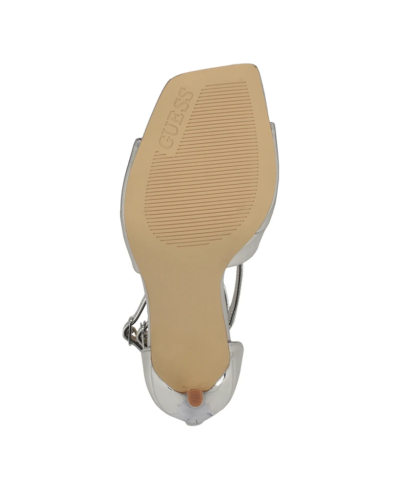 Guess Women's Sella Open Toe Cross Strap Single Sole Heels