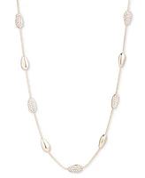 Lauren Ralph Lauren Gold-Tone Pave Pear-Shape Station Collar Necklace, 17" + 3" extender