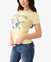 True Religion Women's Buddha Slim Crew Tee