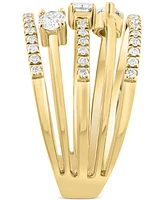 Effy Diamond Mixed Cut Multirow Statement Ring (5/8 ct. t.w.) in 14k Gold