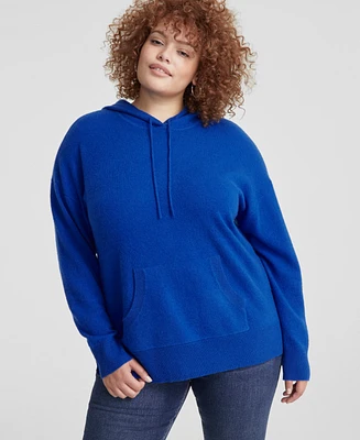 Charter Club Plus Cashmere Drawstring Hoodie, Created for Macy's