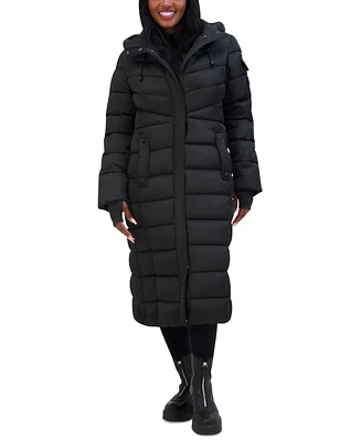 Steve Madden Juniors' Hooded Maxi Puffer Coat, Created for Macy's