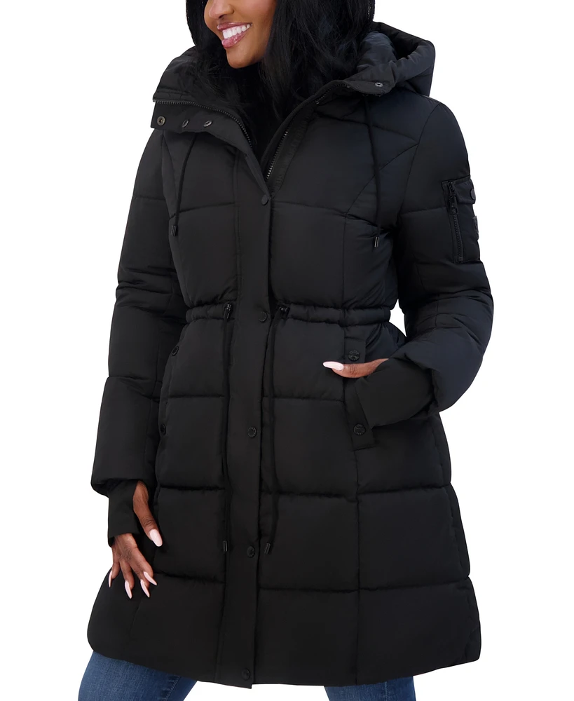 Steve Madden Juniors' Hooded Puffer Anorak Coat, Created for Macy's