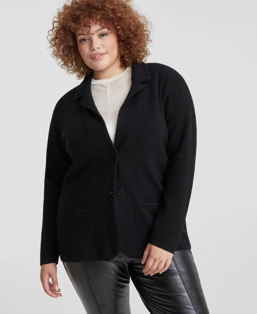 Charter Club Plus Size 100% Cashmere Blazer, Created for Macy's