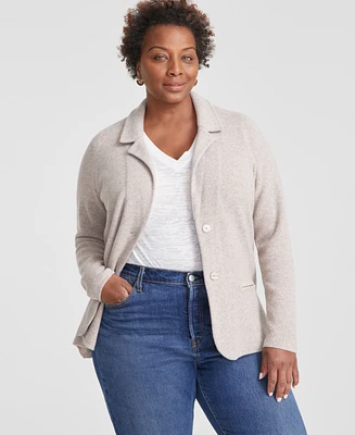 Charter Club Plus 100% Cashmere Blazer, Created for Macy's