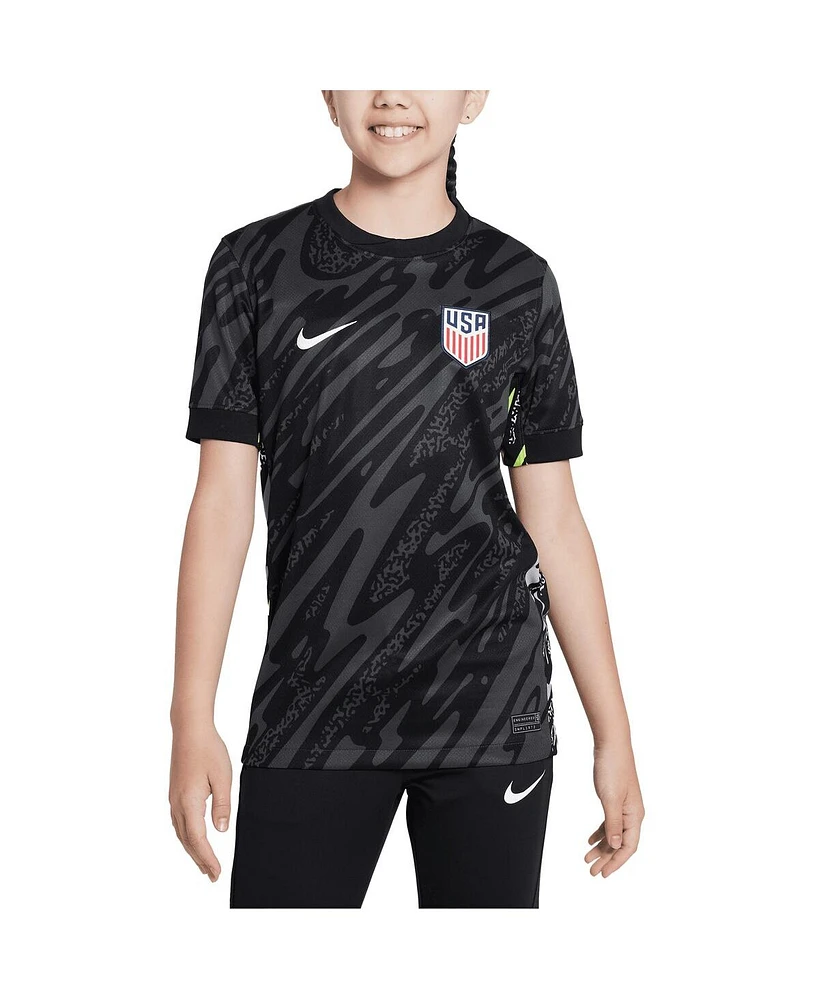 Nike Big Boys and Girls Black Usmnt 2024 Goalkeeper Replica Stadium Jersey