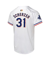 Nike Big Boys and Girls Max Scherzer White Texas Rangers 2024 Gold Collection Limited Player Jersey