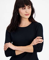 Bar Iii Women's Long-Sleeve Crewneck Jersey Top, Created for Macy's