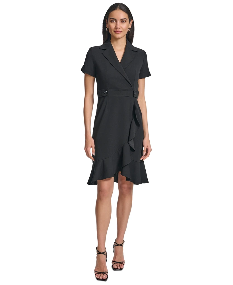 Calvin Klein Women's Flounce High-Low Sheath Dress