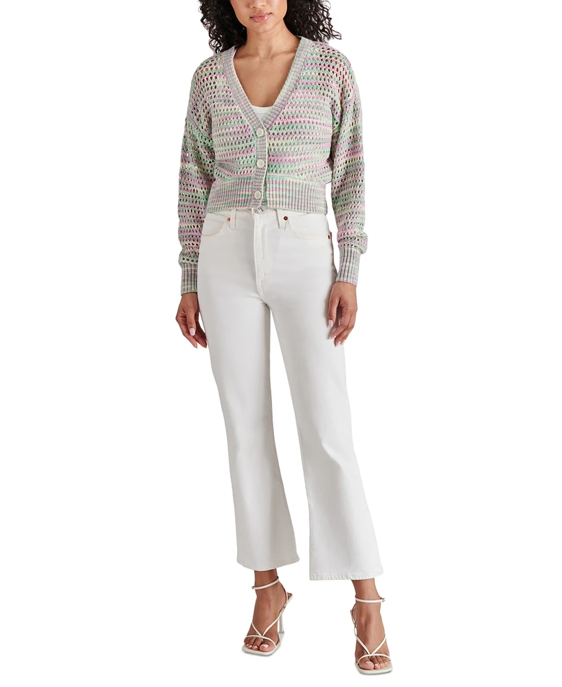 Steve Madden Women's Lucas Open-Knit Cardigan Sweater